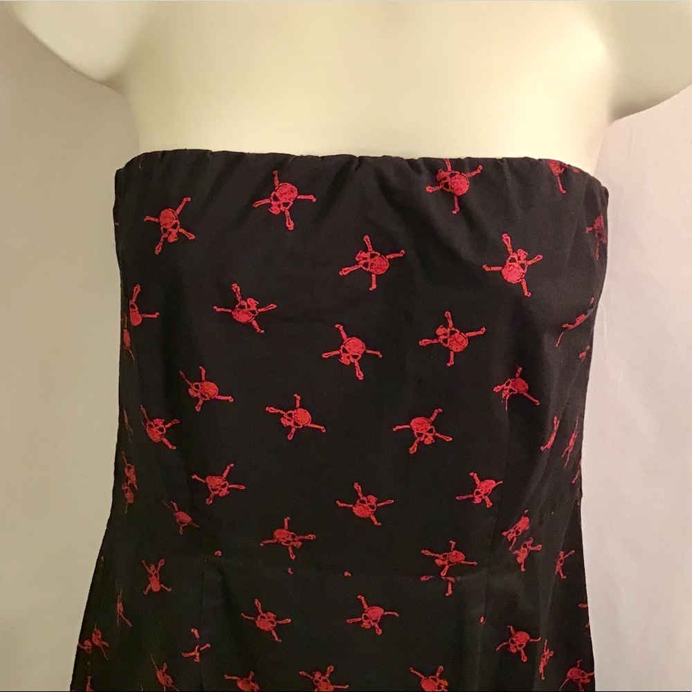 Skull and Crossbones Strapless Dress